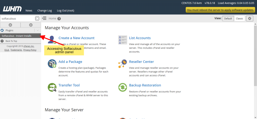 How to Install Softaculous on GoDaddy VPS Image 4 How to Install Softaculous on GoDaddy VPS