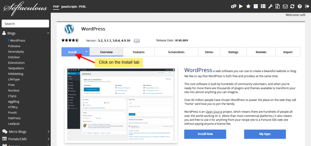 Install WordPress 5.1.x for PHP less than 5.6.20 Image 1