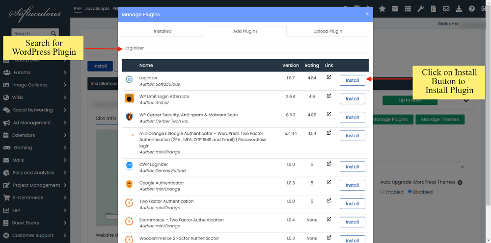 ≪Div≫Wordpress Plugins &Amp; Themes Management Made Easy With Softaculous≪/Div≫ Image 7 <div>wordpress plugins & themes management made easy with softaculous</div>