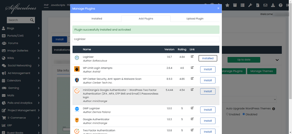 ≪Div≫Wordpress Plugins &Amp; Themes Management Made Easy With Softaculous≪/Div≫ Image 8 <div>wordpress plugins & themes management made easy with softaculous</div>