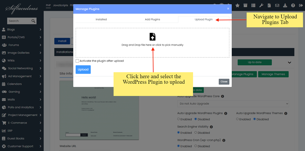 ≪Div≫Wordpress Plugins &Amp; Themes Management Made Easy With Softaculous≪/Div≫ Image 9 <div>wordpress plugins & themes management made easy with softaculous</div>