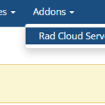 Navigate to rad cloud server import whmcs addon module from dropdown menu