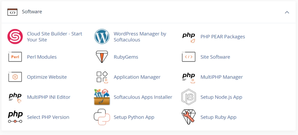 Cpanel software apps