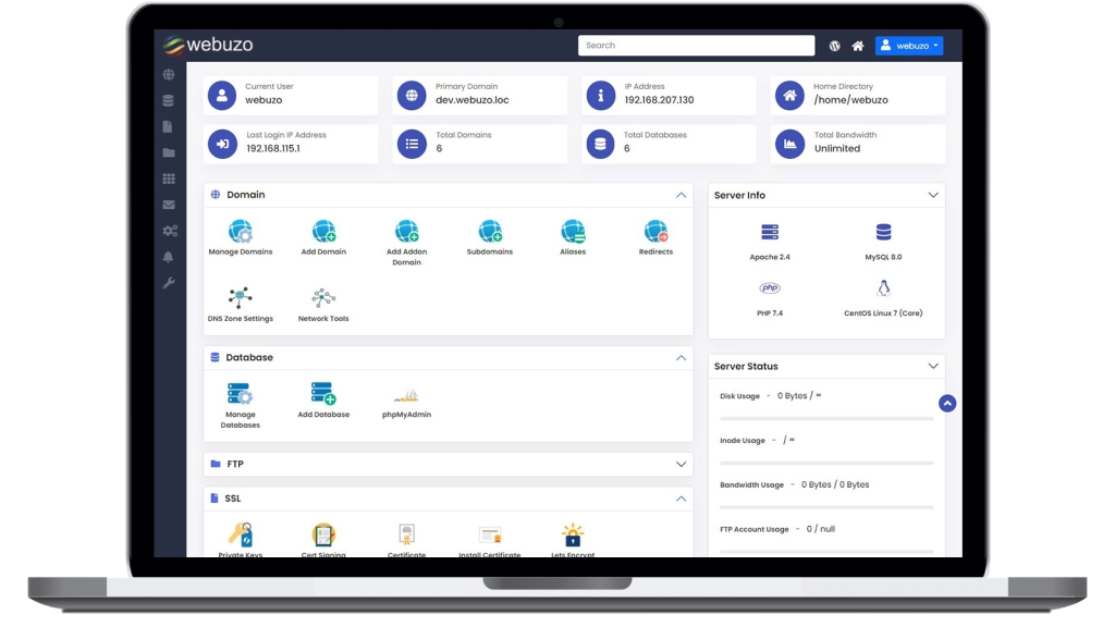 Getting started with webuzo (for server admins)