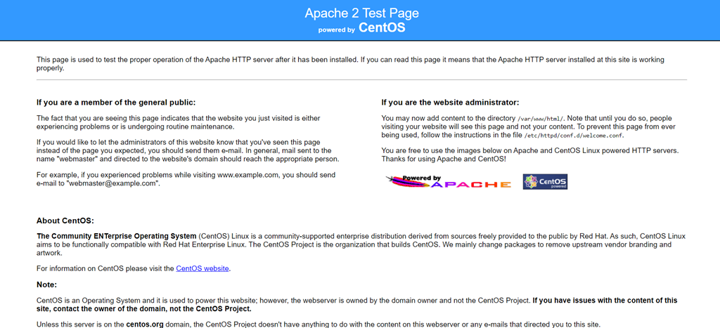 Apache test page