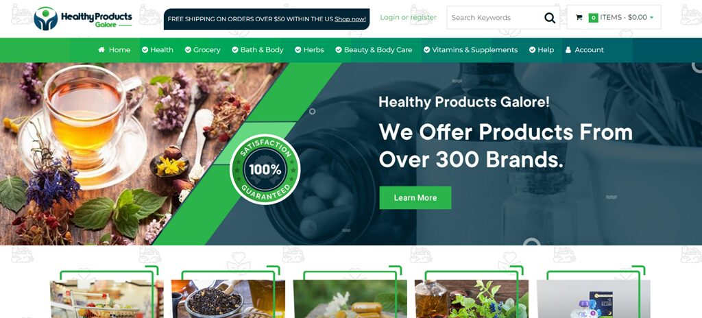 Healthyproductsgalore. Com abantecart store - top 10 best open source ecommerce shopping carts