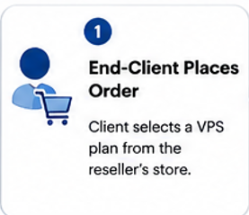 End-Client Places Order Through Reseller's Website. End-client places order through reseller's website.
