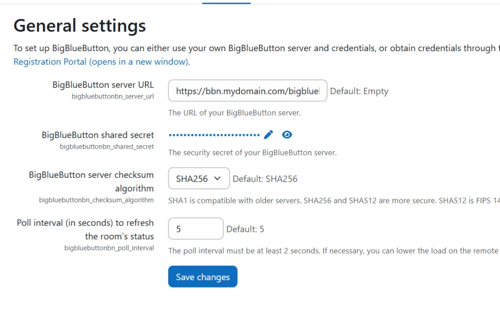 Configure bigbluebutton