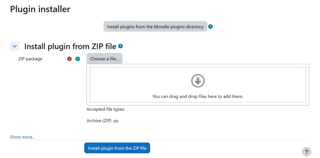 Install plugin in moodle