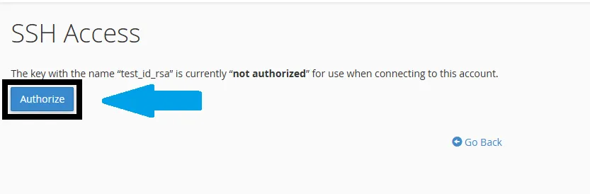 Click To Authorize Public Key For Ssh Access In Cpanel Click to authorize public key for ssh access in cpanel