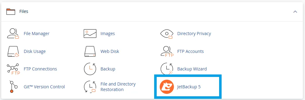 How To Restore Your Website Using Jetbackup In Cpanel (Fast 5 Step Guide) Image 1 Navigate to jetbackup 5 in cpanel