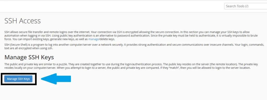 Navigate To &Quot;Manage Ssh Keys&Quot; In Cpanel Navigate to "manage ssh keys" in cpanel