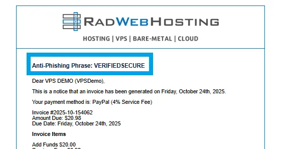 Example Of Email Depicting Anti-Phishing Code, Indicating The Email Is Indeed A Legitimate Communication From Our Systems. Example of email depicting anti-phishing code, indicating the email is indeed a legitimate communication from our systems.