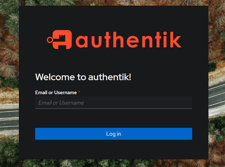 Authentik Login Screen Authentik login screen